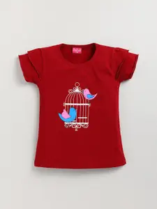 Redden Girls Graphic Printed Pure Cotton Top