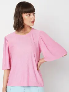 Vero Moda Self Design Flared Sleeves Top