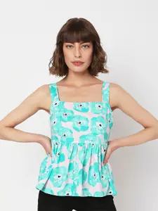 Vero Moda Floral Print Cotton Empire Top