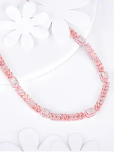 GIVA 925 Sterling Silver Rose Gold-Plated Necklace