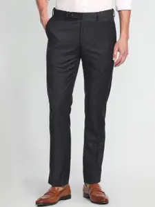 Arrow Men Mid-Rise Micro Check Dobby Formal Trousers