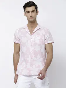 LOCOMOTIVE Men Pink Slim Fit Printed Casual Shirt