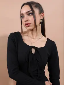 KETCH Tie-Up Neck Sheath Mini Dress