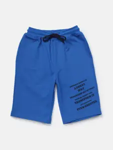 Gini and Jony Boys Mid-Rise Typography Printed Casual Cotton Shorts