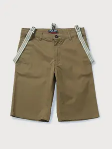 Gini and Jony Boys Mid-Rise Cotton Shorts with Suspenders