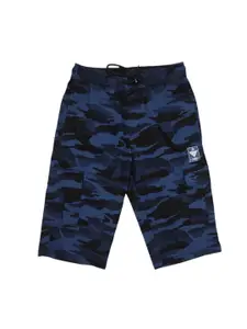 Gini and Jony Boys Camouflage Printed Mid-Rise Cotton Cargo Shorts