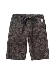 Gini and Jony Boys Tropical Printed Mid Rise Knitted Cotton Shorts