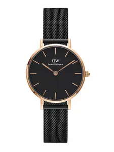 Daniel Wellington Women Petite Ashfield 28mm Black Dial Round Analogue Watch- DW00100245