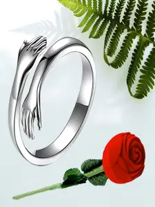 UNIVERSITY TRENDZ UNIVERSITY TRENDZ Silver-Plated Hug Finger Ring