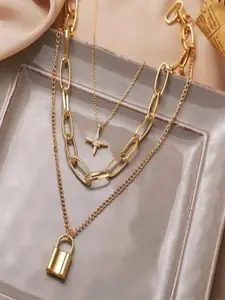 UNIVERSITY TRENDZ Gold-Plated Layered Necklace