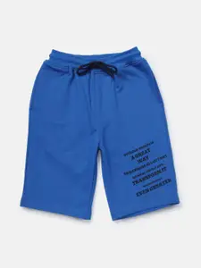 Gini and Jony Boys Typography Printed Mid-Rise Cotton Shorts