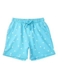 Gini and Jony Girls Floral Printed Mid-Rise Cotton Shorts