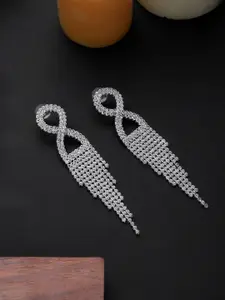 Mali Fionna Silver-Plated Contemporary Drop Earrings