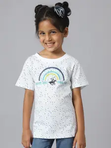 Beverly Hills Polo Club Girls Typography Printed Pure Cotton T-shirt