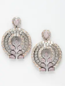 Aazeen Rose Gold-Plated Contemporary Drop Earrings