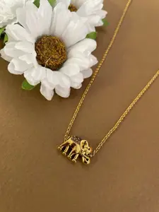 Digital Dress Room Gold-Plated Elephant Design Choker Necklace