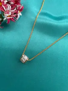 Digital Dress Room Gold-Plated Barrel Design Choker Necklace