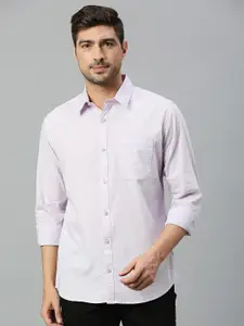 Harvard Men Lavender Classic Slim Fit Pure Cotton Casual Shirt