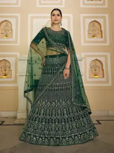 ODETTEEmbroidered Semi-Stitched Lehenga & Unstitched Blouse With Dupatta