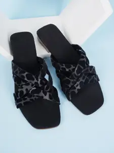 SAPATOS Printed Open Toe Flats