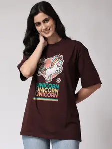 The Label Bar Unicorn Printed Oversize Fit Cotton T-shirt