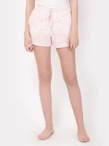 YOONOY Women Floral Printed Pure Cotton Lounge Shorts