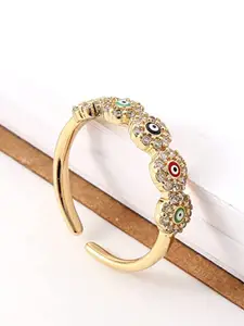 VIEN Designs By VIEN Gold-Plated Stone-Studded Adjustable Finger Ring