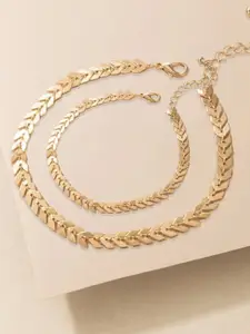 OOMPH Gold-Plated Choker Necklace & Anklet