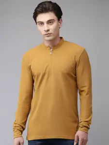 Maniac Henley Neck Slim Fit Cotton T-Shirt