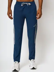 FITINC Men Rapid-Dry Striped Mid-Rise Relaxed Fit Sports Track Pants