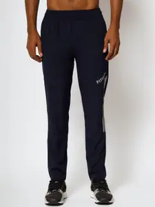 FITINC Men Rapid-Dry Striped Mid-Rise Relaxed Fit Sports Track Pants