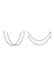 RUHI COLLECTION Set Of 2 Silver-Plated Beaded Anklet