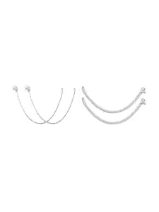 RUHI COLLECTION Set Of 2 Silver-Plated Anklets