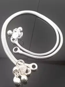 RUHI COLLECTION Set Of 2 Silver-Plated Anklets