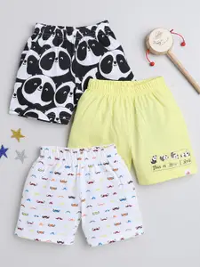 BUMZEE Boys Pack Of 3 Printed Mid-Rise Cotton Shorts