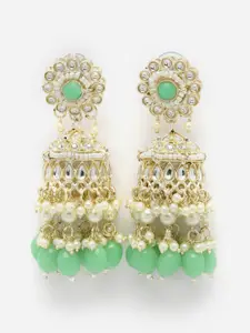 Aazeen Gold-Plated Dome Shaped Jhumkas Earrings
