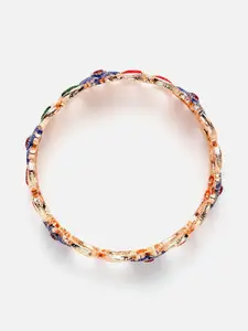 Aazeen Set Of 2 Rose Gold-Plated AD-Studded Bangles