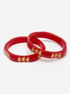 Aazeen Set of 2 Gold-Plated Butterfly Bangles
