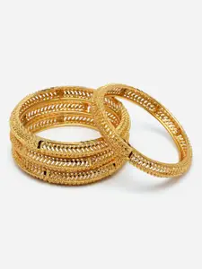 Aazeen Set Of 4 Gold-Plated Bangles