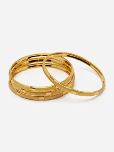 Aazeen Set Of 4 Gold-Plated Classic Bangles