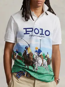 Polo Ralph Lauren Classic Fit Graphic Printed Polo Collar Cotton T-Shirt