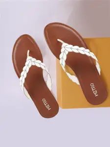 Metro Printed Open Toe Flats