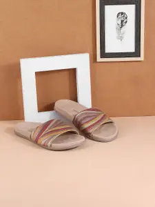 Metro Embellished Open Toe Flats