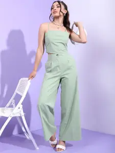 Tokyo Talkies Crop Top With Trouser