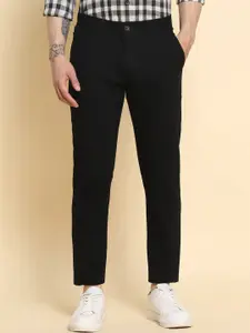 Dennis Lingo Men Comfort Mid Rise Plain Pure Cotton Slim Fit Chinos Trousers