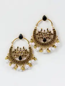 Jewelz Gold-Plated Contemporary Chandbali Earrings