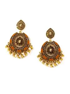 Jewelz Gold-Plated Contemporary Chandbalis Earrings