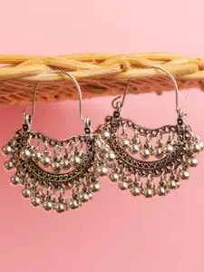 Jewelz Silver-Plated Contemporary Chandbalis Earrings