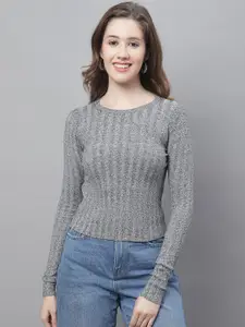 NoBarr Striped Acrylic Pullover