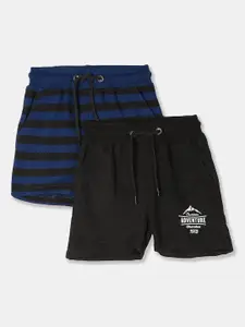 V-Mart Boys Pack Of 2 Mid-Rise Cotton Shorts